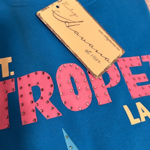 BRIGHT BLUE ST. TROPEZ JET SETTER SURF WASH CREWNECK - Picture 5 of 11